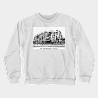 Drawing of Camp Nou Stadium @ Barcelona FC Crewneck Sweatshirt